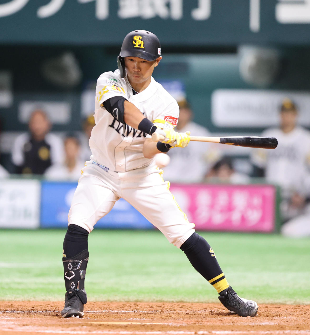ソフトバンク対西武　8回裏ソフトバンク1死、中村晃は見逃し三振に倒れる（撮影・鬼束羽瑠菜）