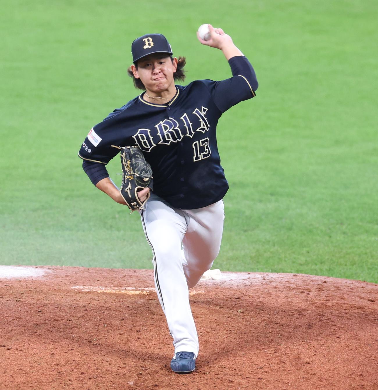 日本ハム対オリックス　力投する宮城（撮影・黒川智章）