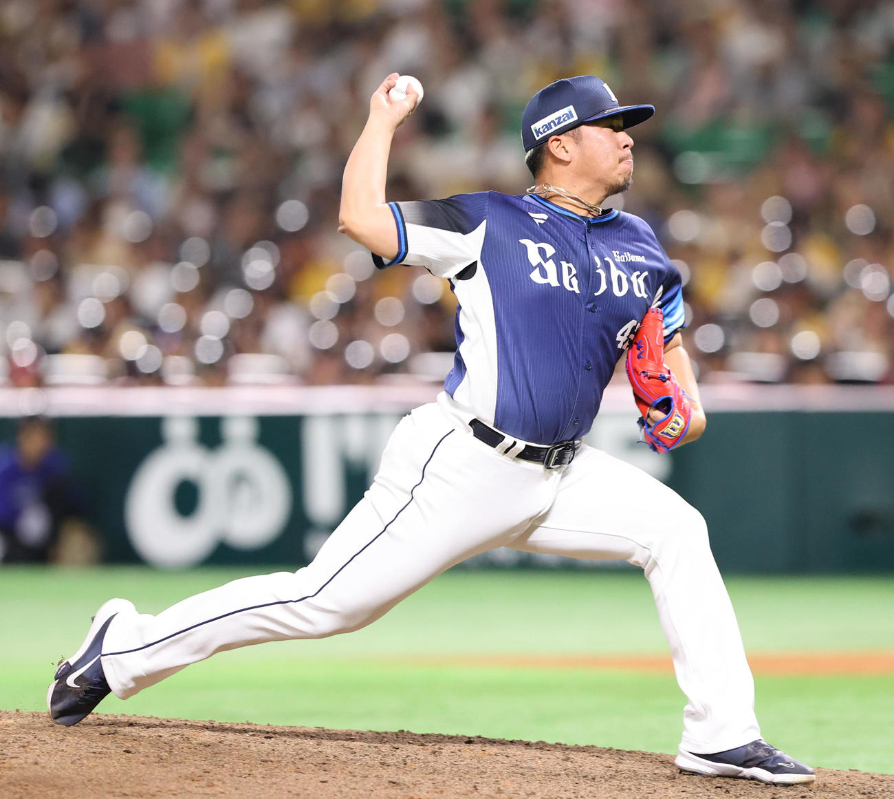 ソフトバンク対西武　2番手で登板したボー（撮影・鬼束羽瑠菜）