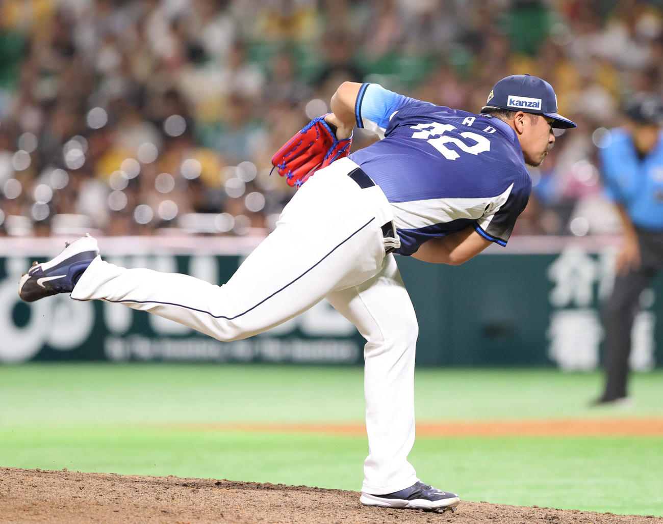 ソフトバンク対西武　2番手で登板したボー（撮影・鬼束羽瑠菜）