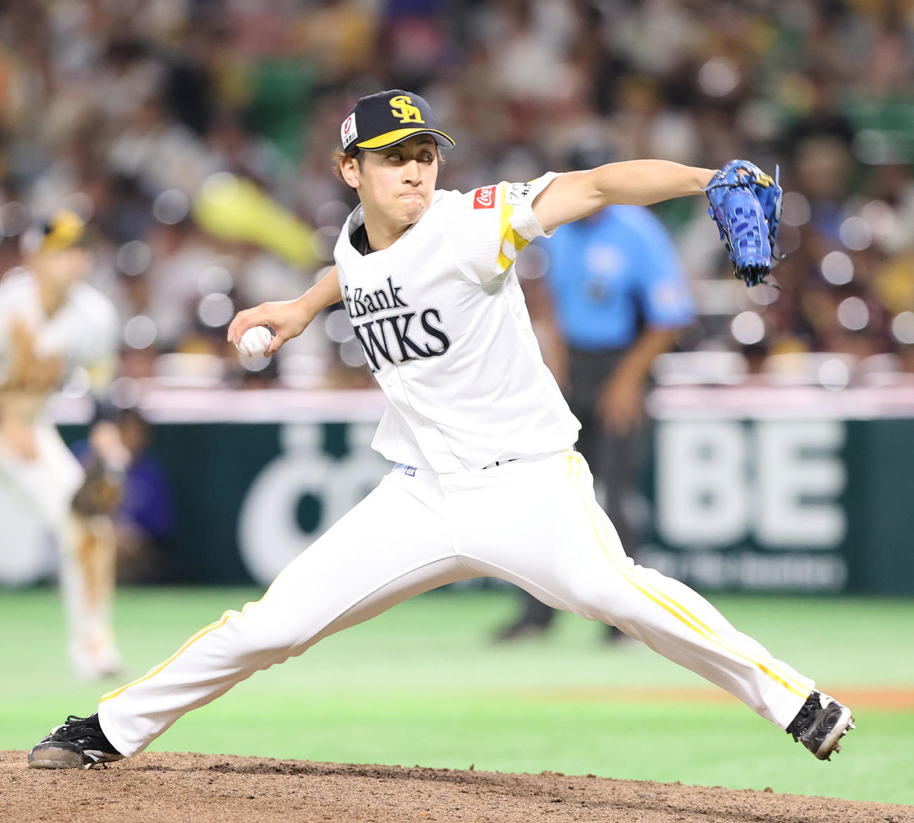 ソフトバンク対西武　3番手で登板した大山（撮影・鬼束羽瑠菜）