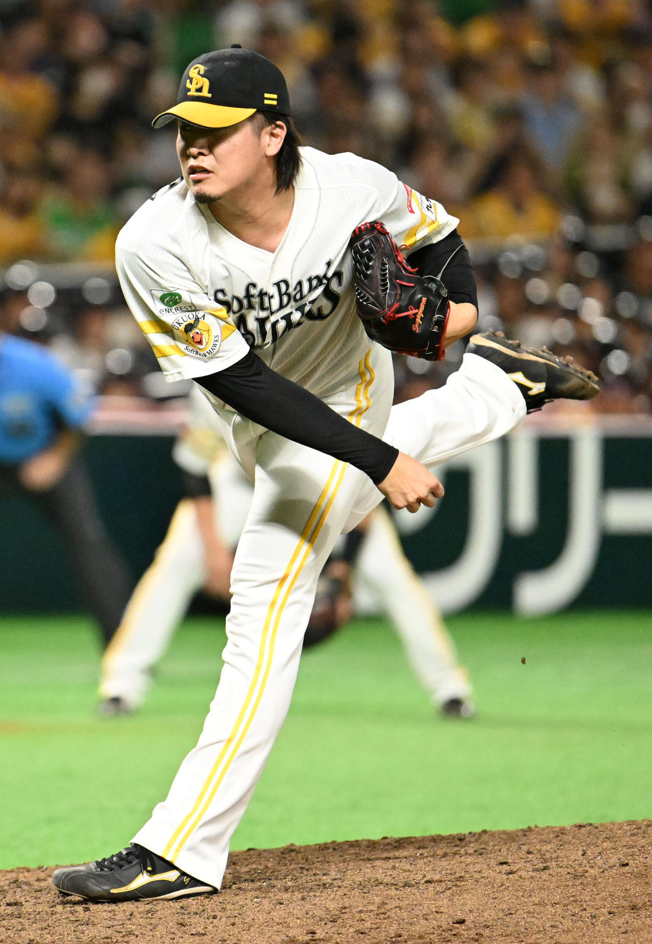 ソフトバンク対西武　ソフトバンク五番投手・杉山（撮影・林敢治）
