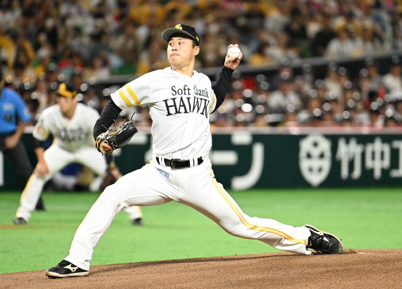 ソフトバンク対西武　ソフトバンク先発・松本晴（撮影・林敢治）
