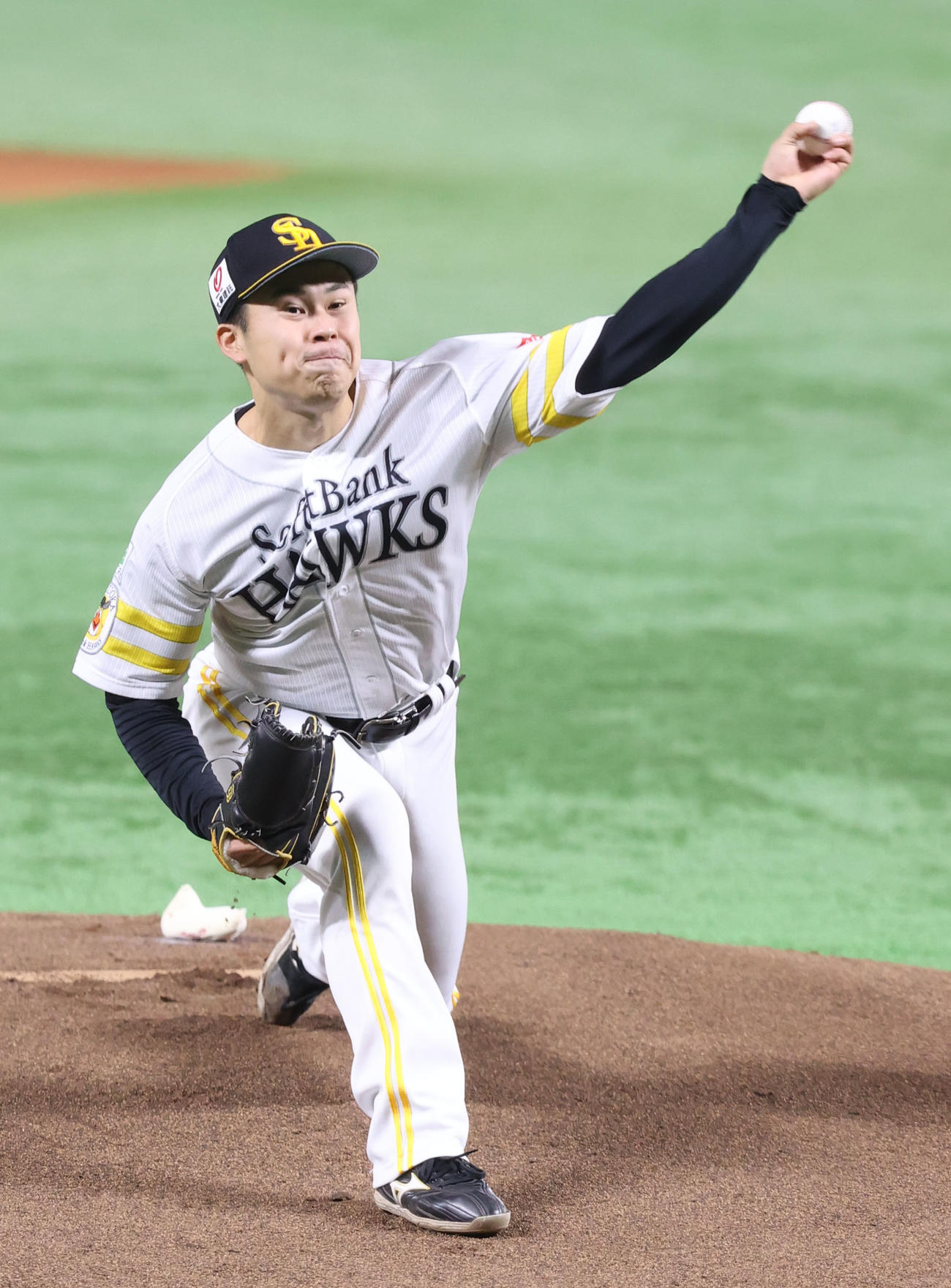 ソフトバンク対西武　ソフトバンク先発の松本晴（撮影・鬼束羽瑠菜）