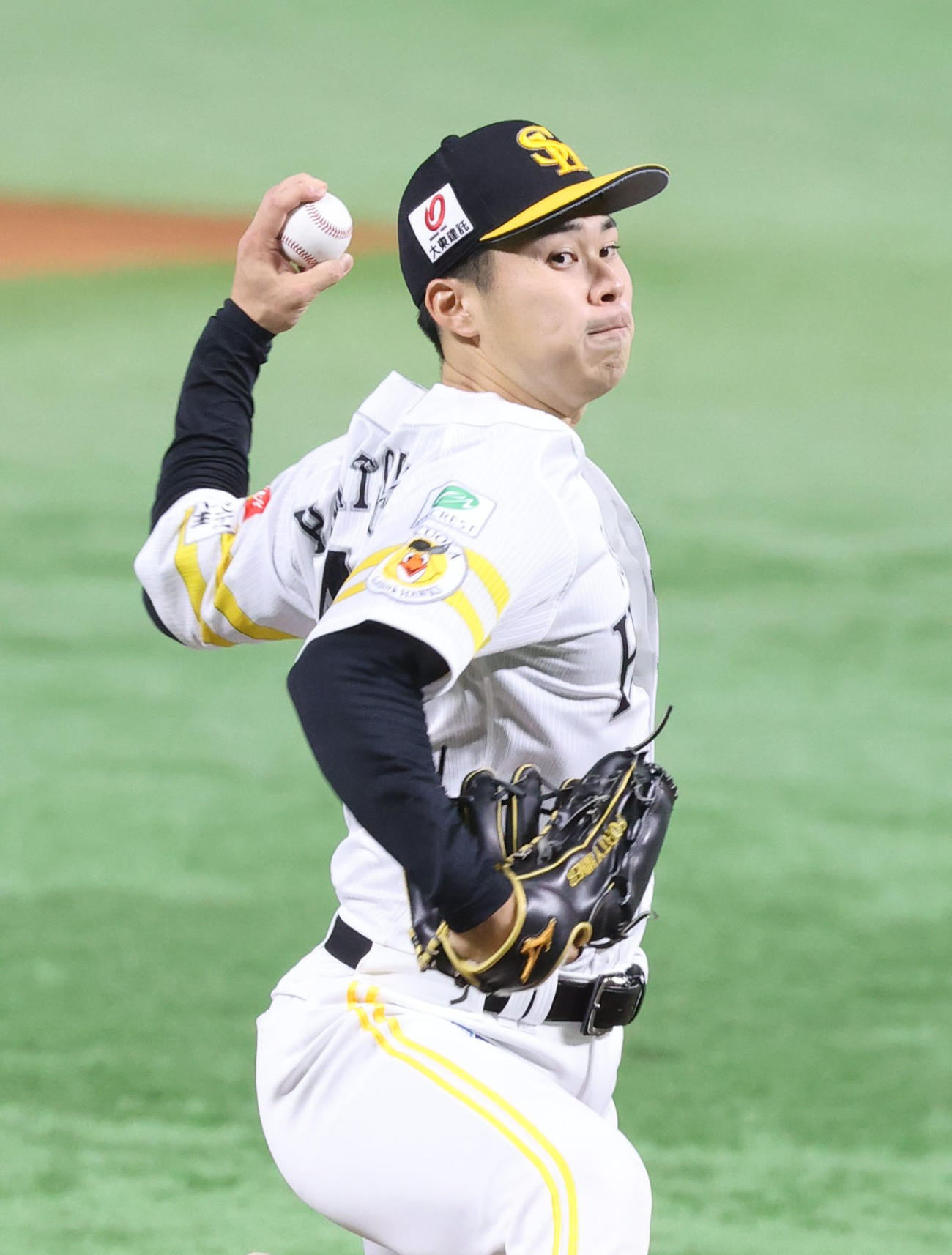 ソフトバンク対西武　ソフトバンク先発の松本晴（撮影・鬼束羽瑠菜）