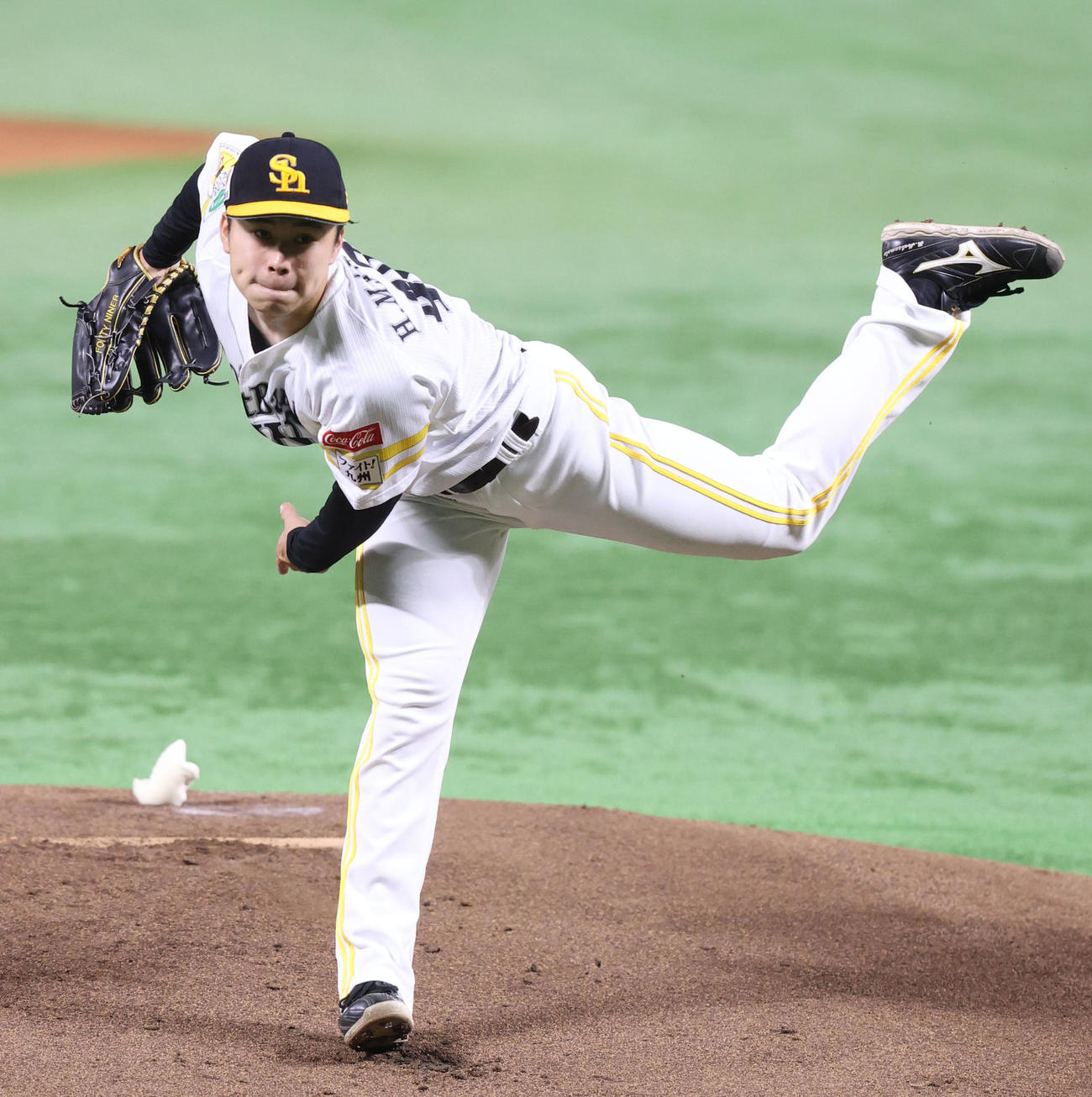 ソフトバンク対西武　ソフトバンク先発の松本晴（撮影・鬼束羽瑠菜）