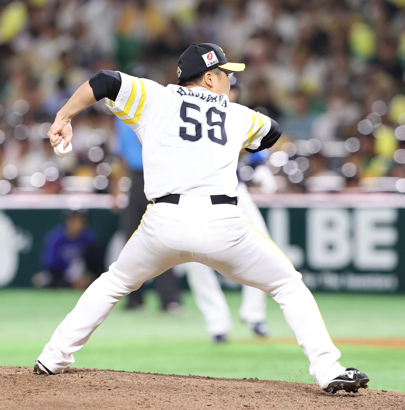 ソフトバンク対西武　4番手で登板した長谷川（撮影・鬼束羽瑠菜）