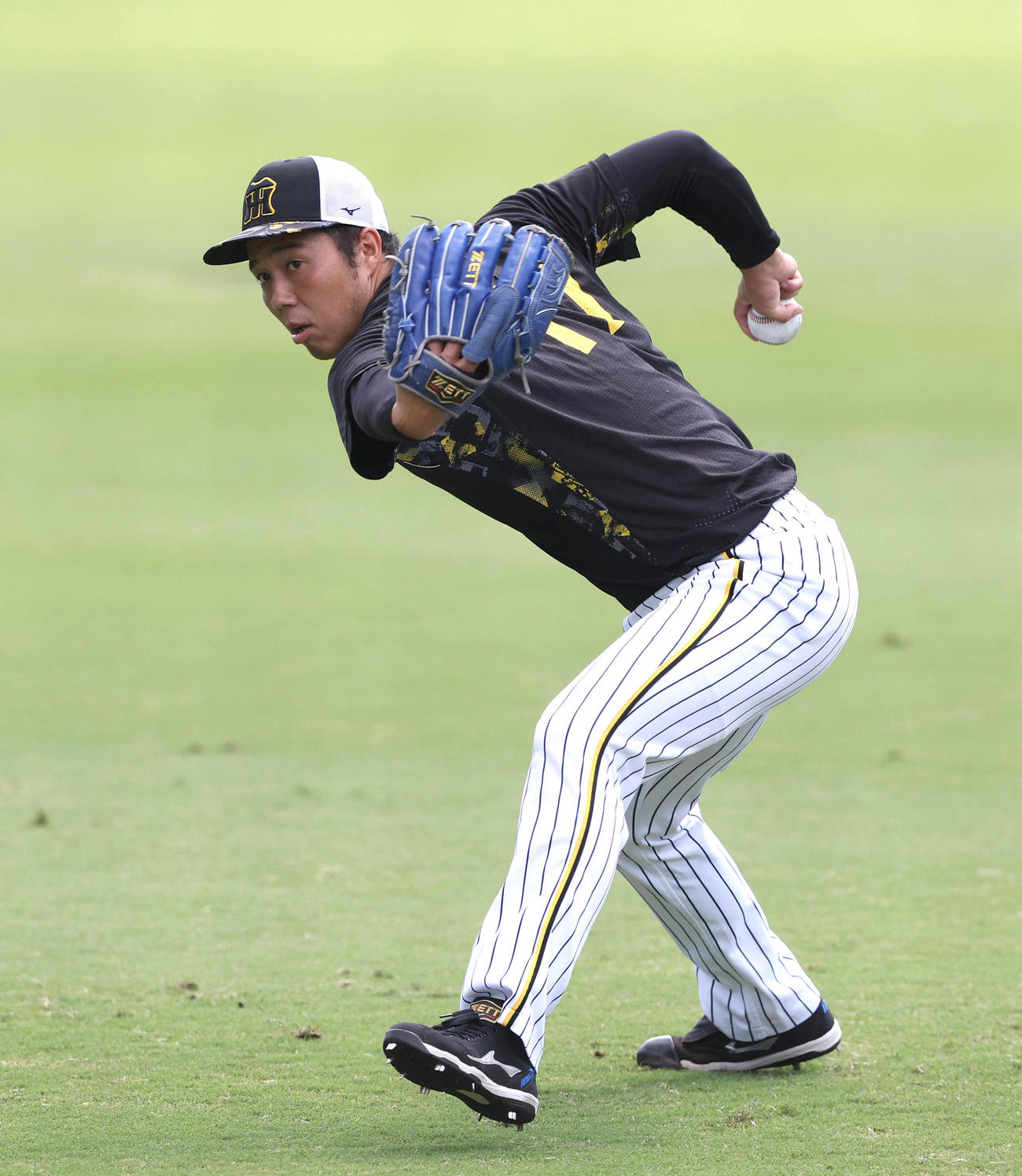 阪神青柳晃洋（2024年8月26日撮影）