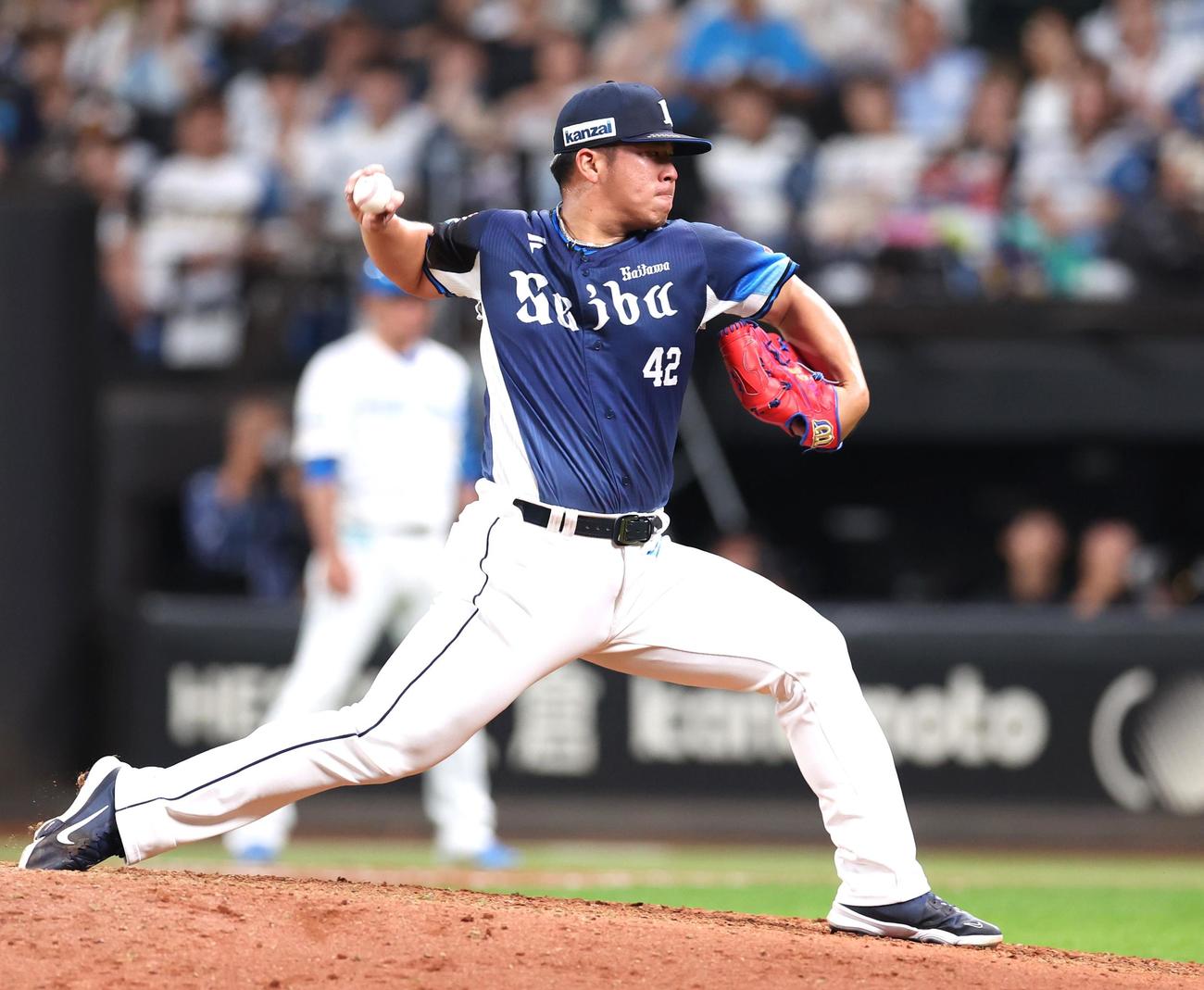 日本ハム対西武　9回に登板のボー（撮影・黒川智章）