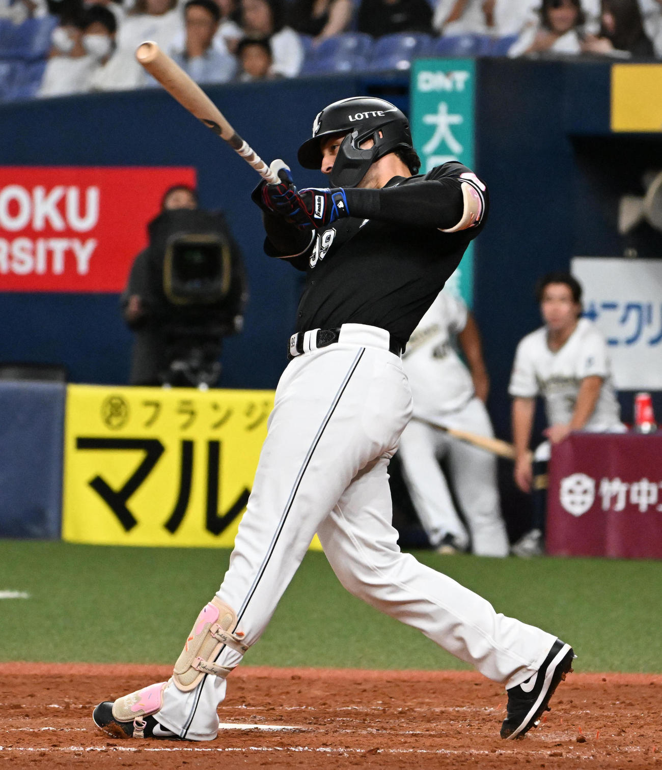 オリックス対ロッテ　5回表ロッテ無死、ソトは中越え本塁打を放つ（撮影・石井愛子）