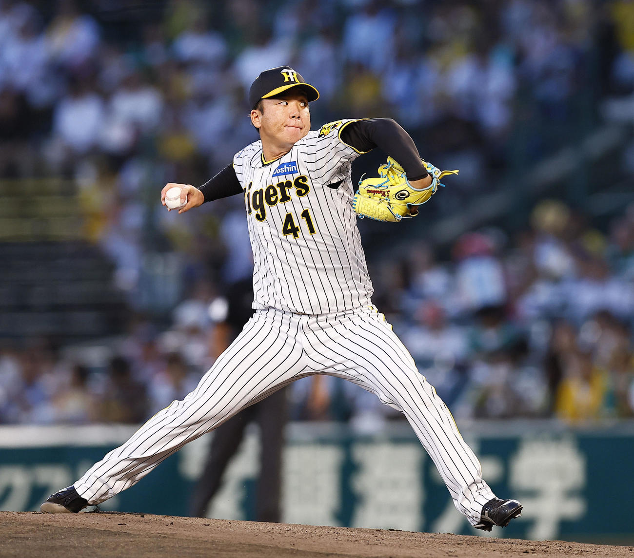 阪神対DeNA　阪神先発の村上（撮影・藤尾明華）
