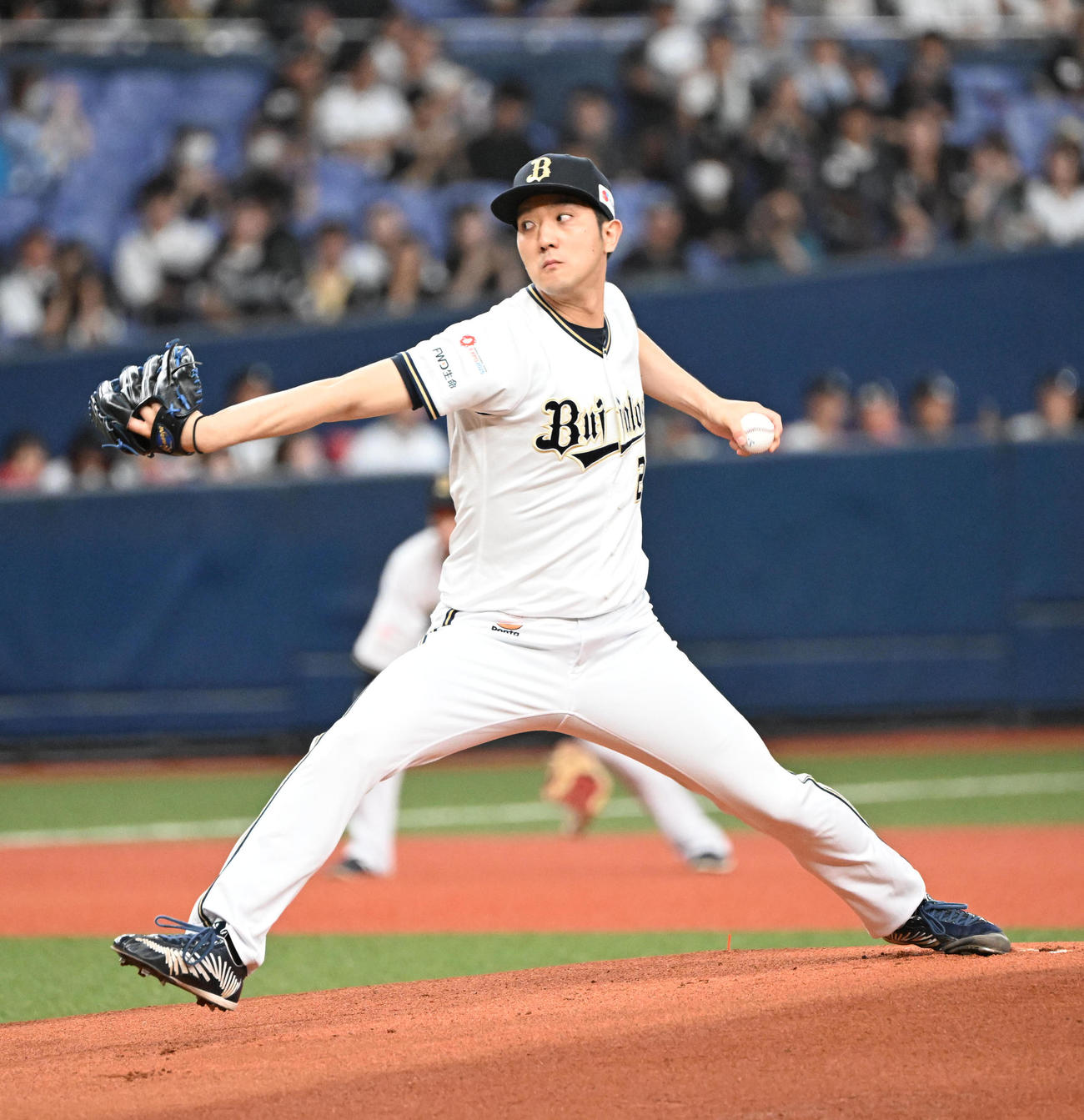 オリックス対ロッテ　先発するオリックス田嶋（撮影・和賀正仁）