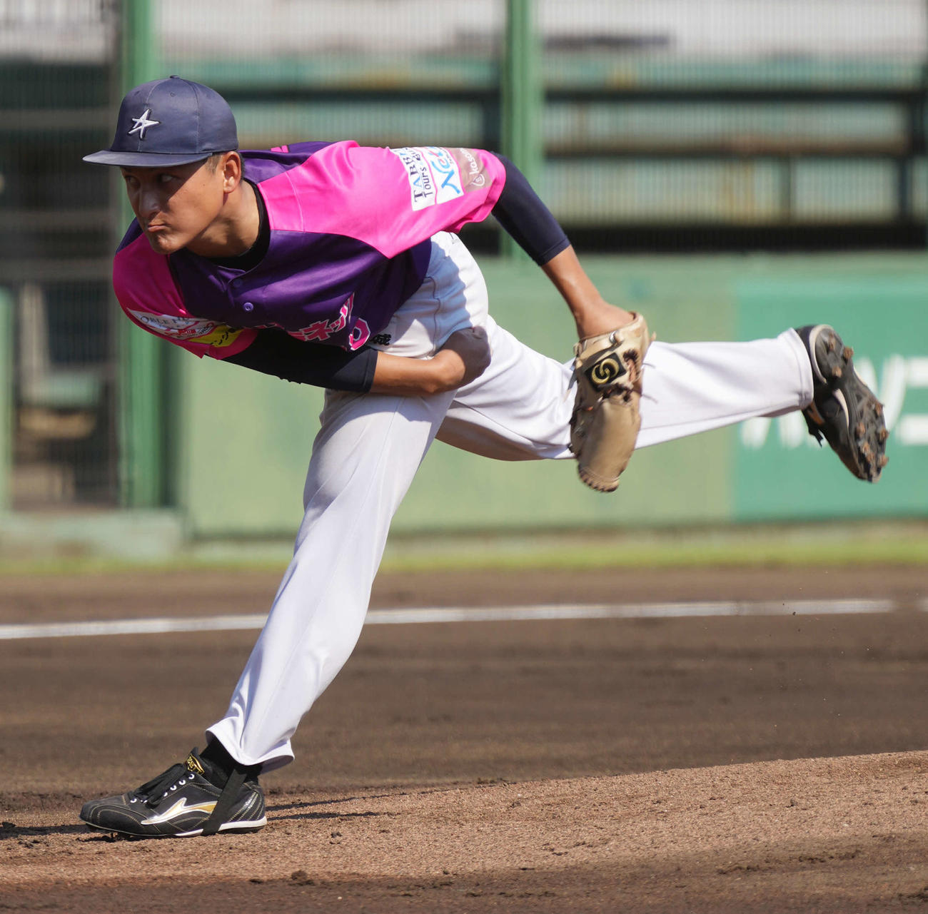 巨人3軍対BCリーグ選抜　BC茨城先発の長尾（撮影・小沢裕）