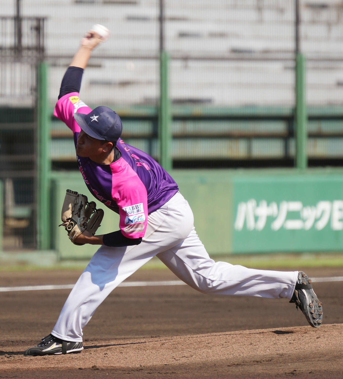 巨人3軍対BCリーグ選抜　BC茨城先発の長尾（撮影・小沢裕）