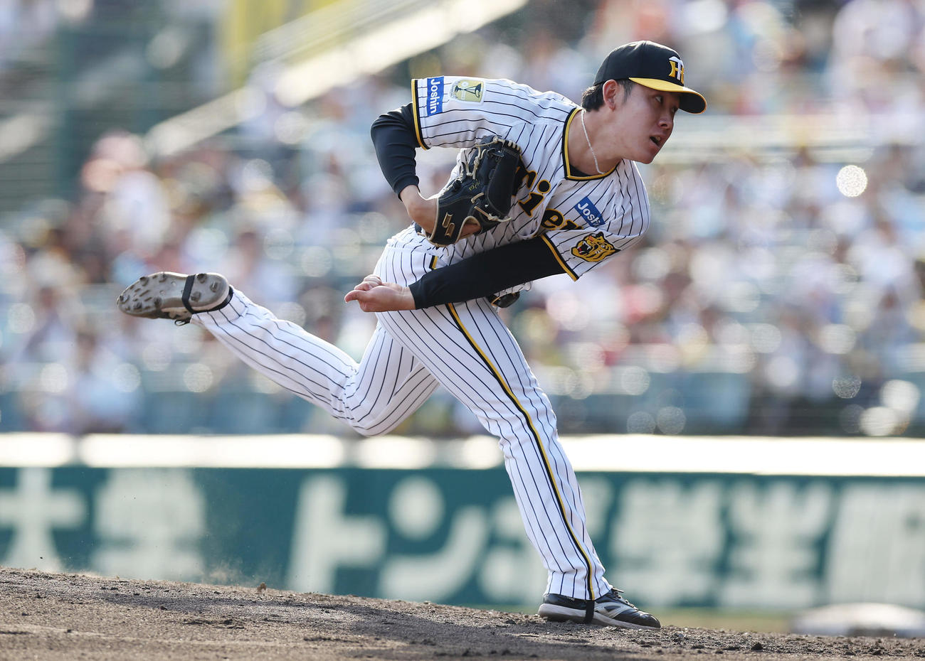 阪神対広島　力投する阪神2番手の富田（撮影・前田充）