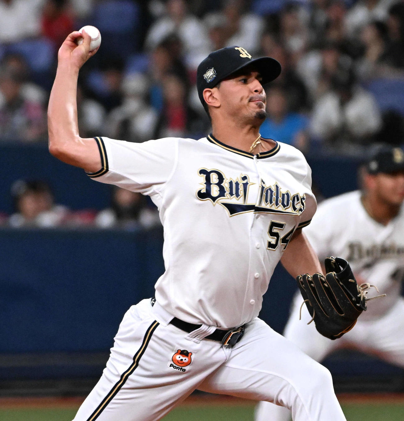 オリックス対ソフトバンク　力投するオリックス先発のカスティーヨ（撮影・石井愛子）