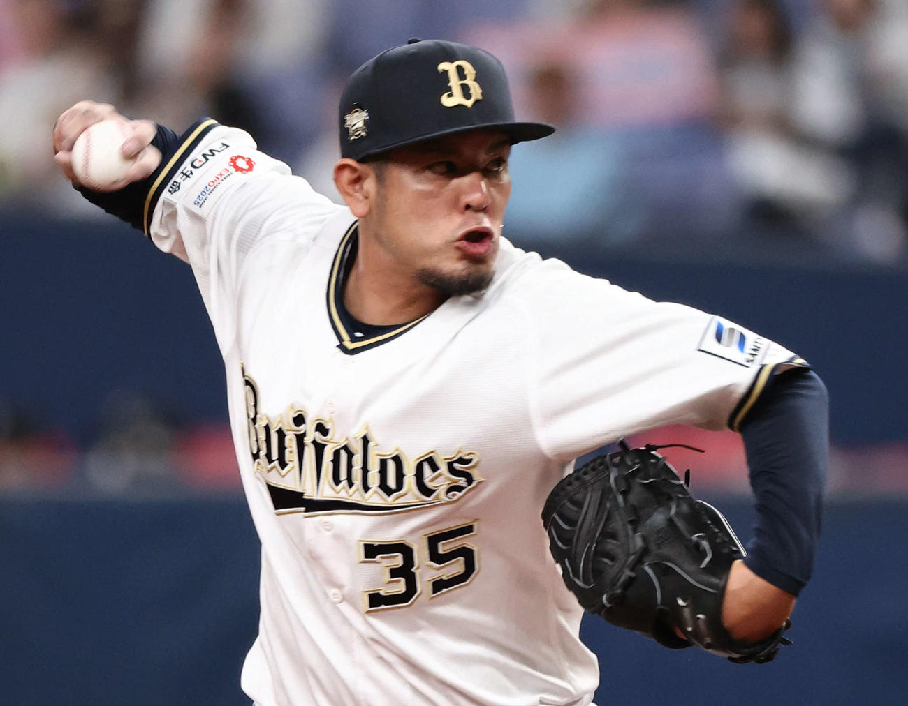 オリックス比嘉幹貴（2024年4月撮影）
