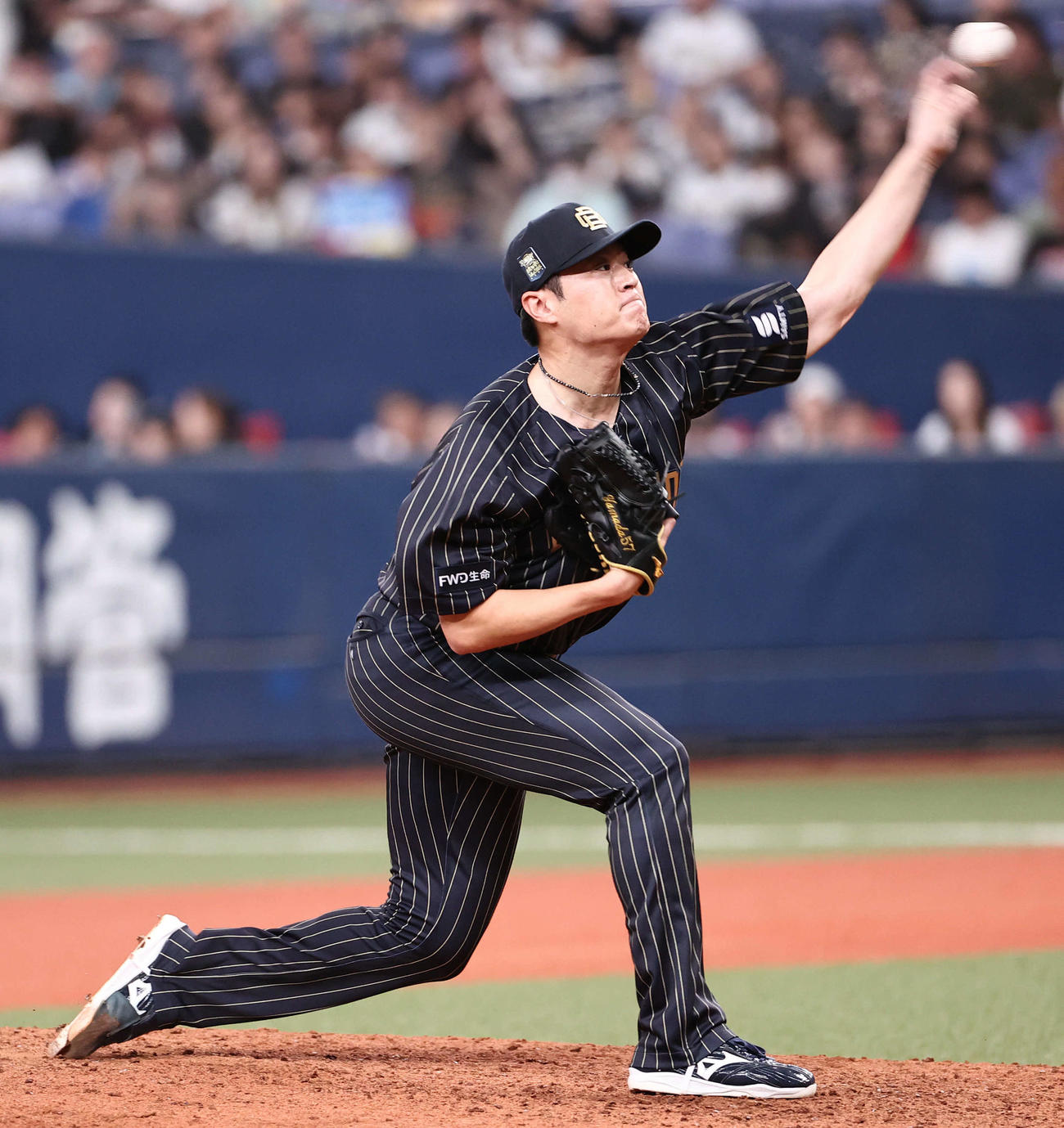 オリックス対ソフトバンク　12回から登板のオリックス5番手山田（撮影・西尾就之）