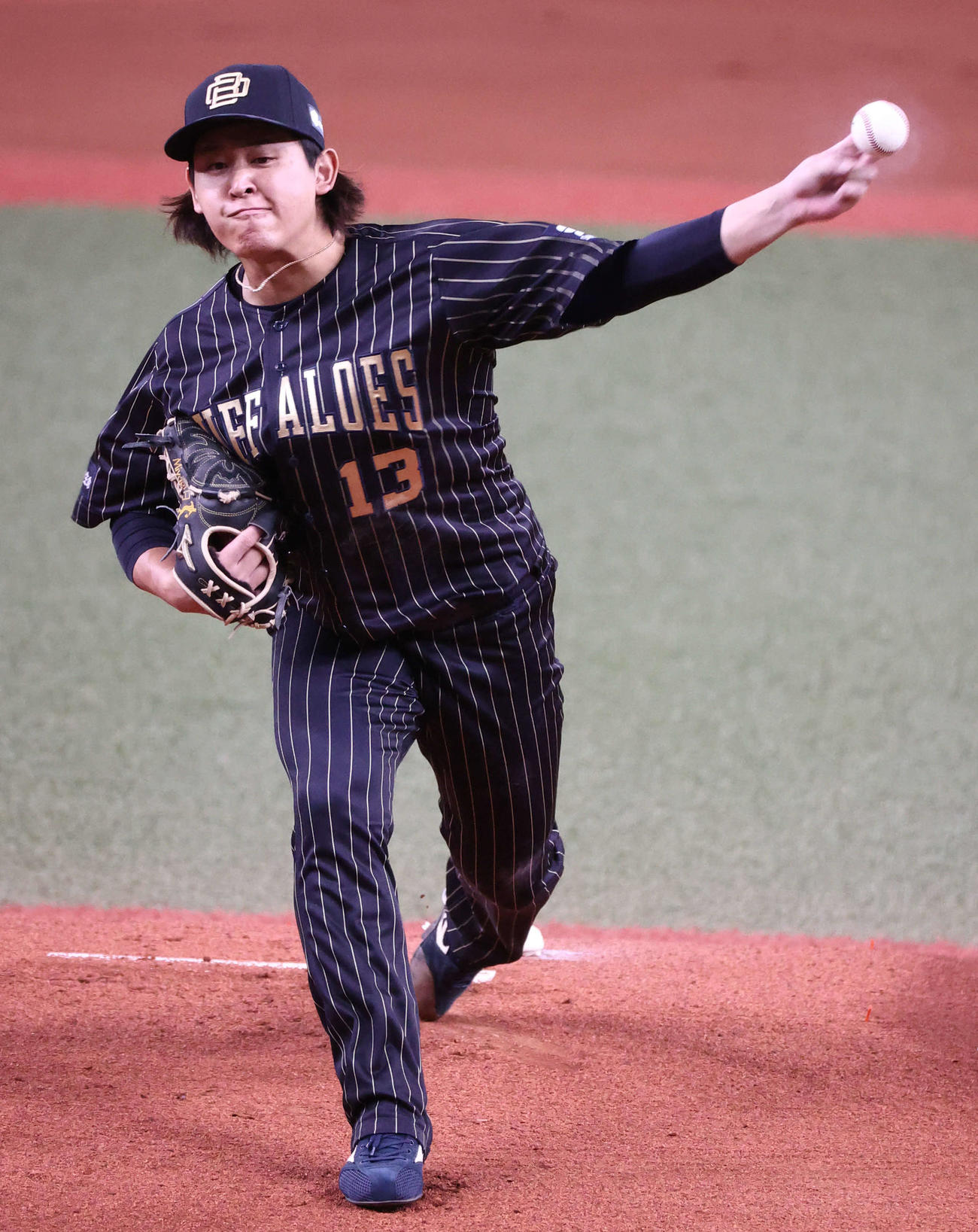 オリックス対ソフトバンク　オリックス先発の宮城（撮影・西尾就之）