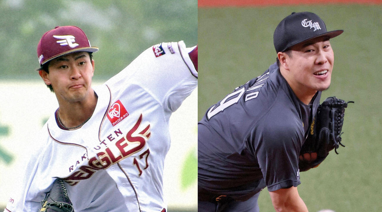 楽天古謝樹（左）とロッテ西野勇士