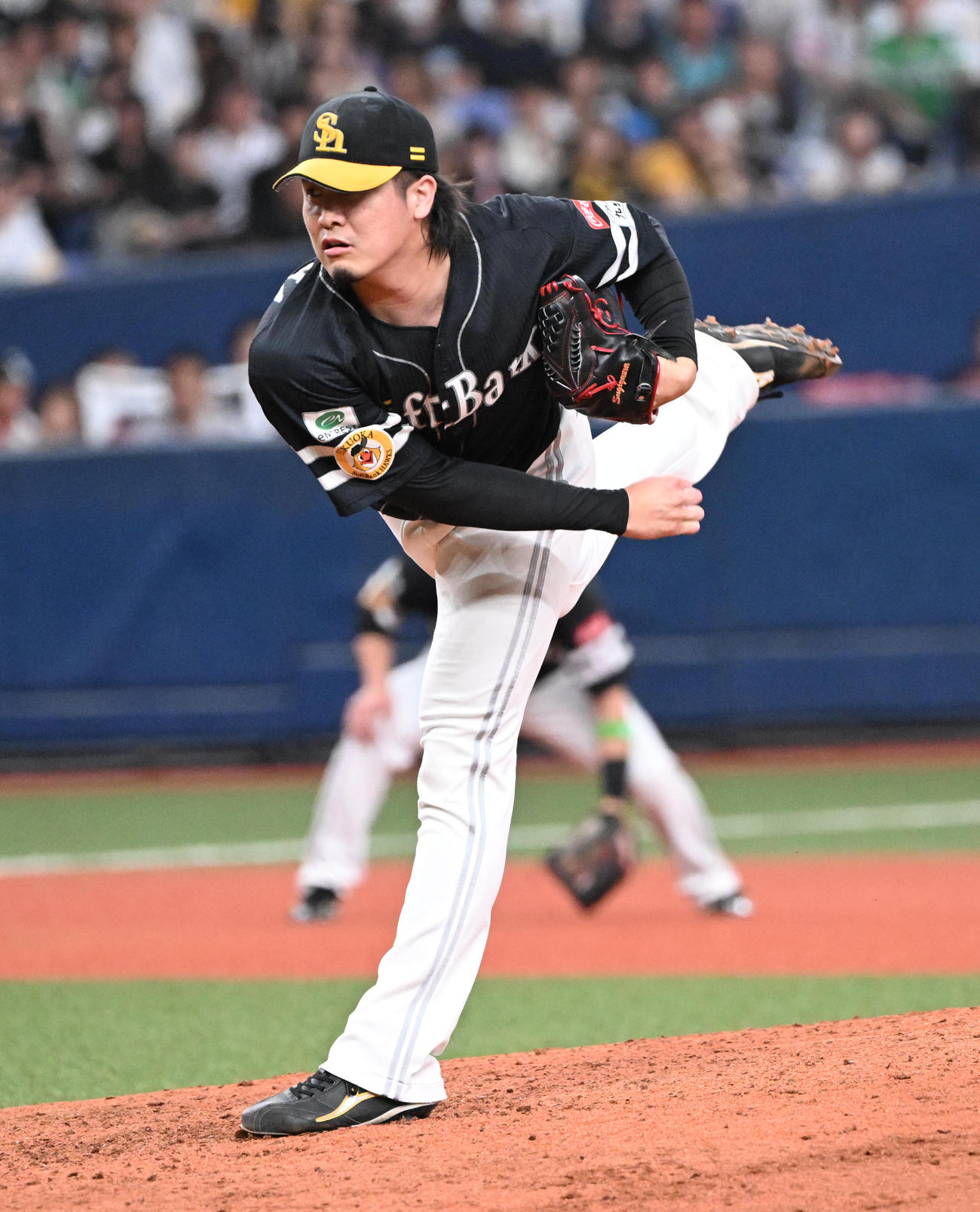 オリックス対ソフトバンク　9回を締めるソフトバンク杉山（撮影・和賀正仁）