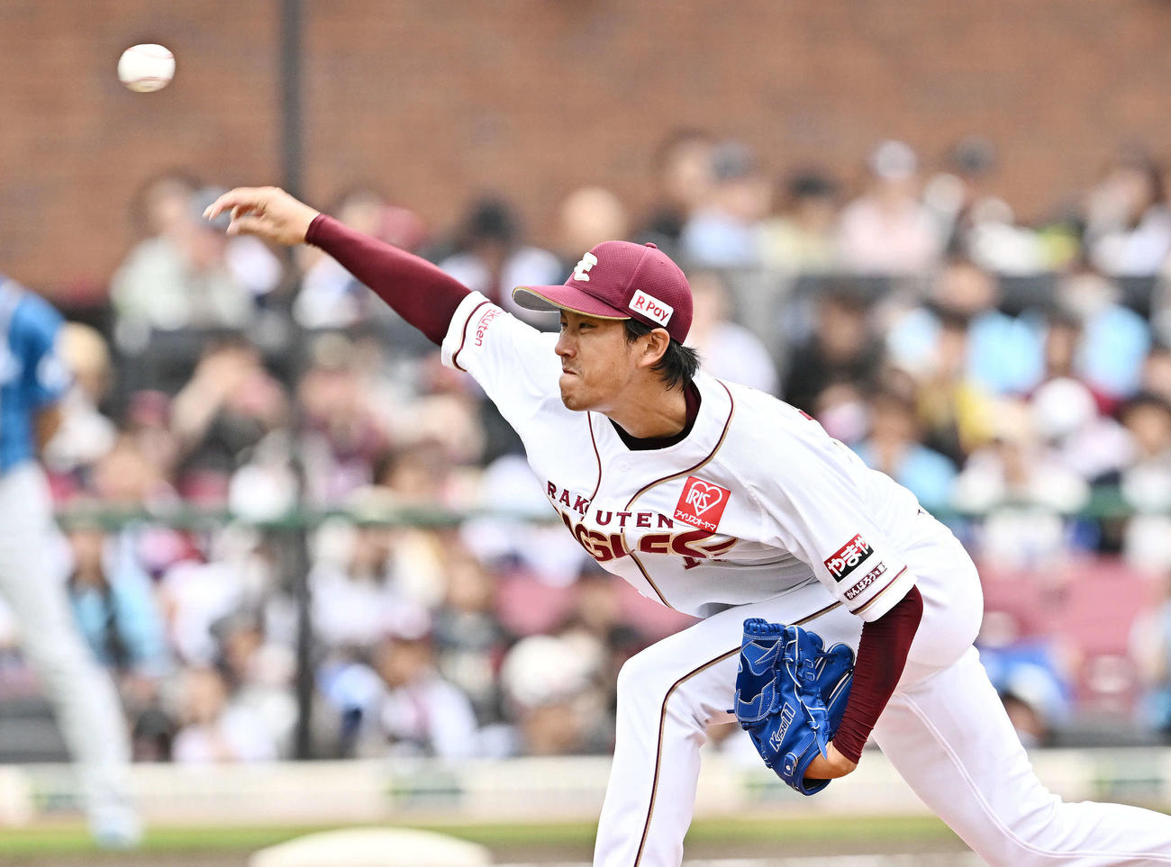 楽天対日本ハム　楽天先発の岸（撮影・滝沢徹郎）