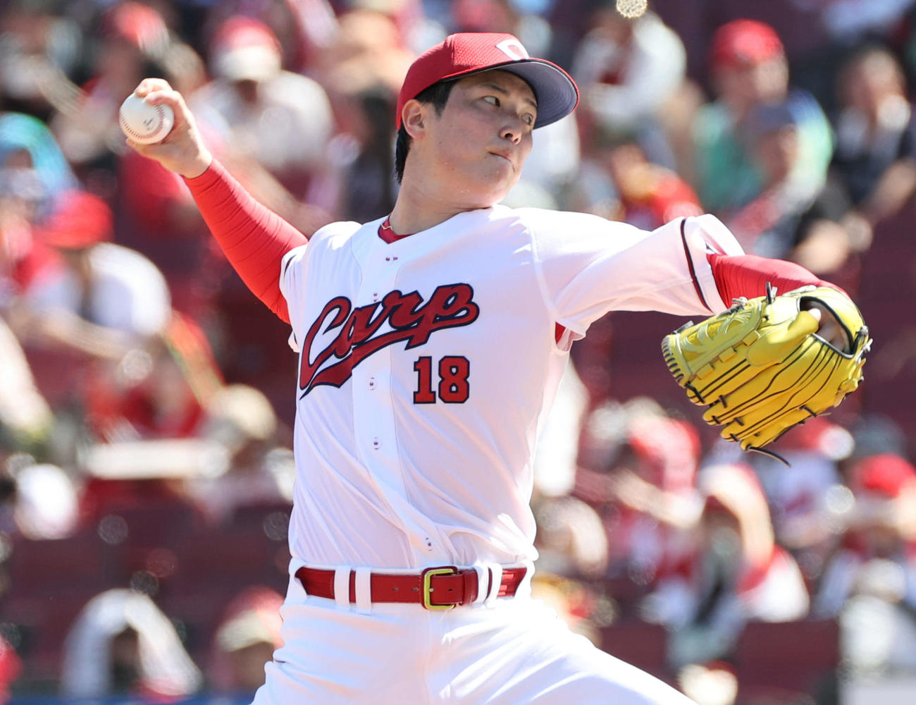 広島対DeNA　広島先発の森下（撮影・加藤孝規）