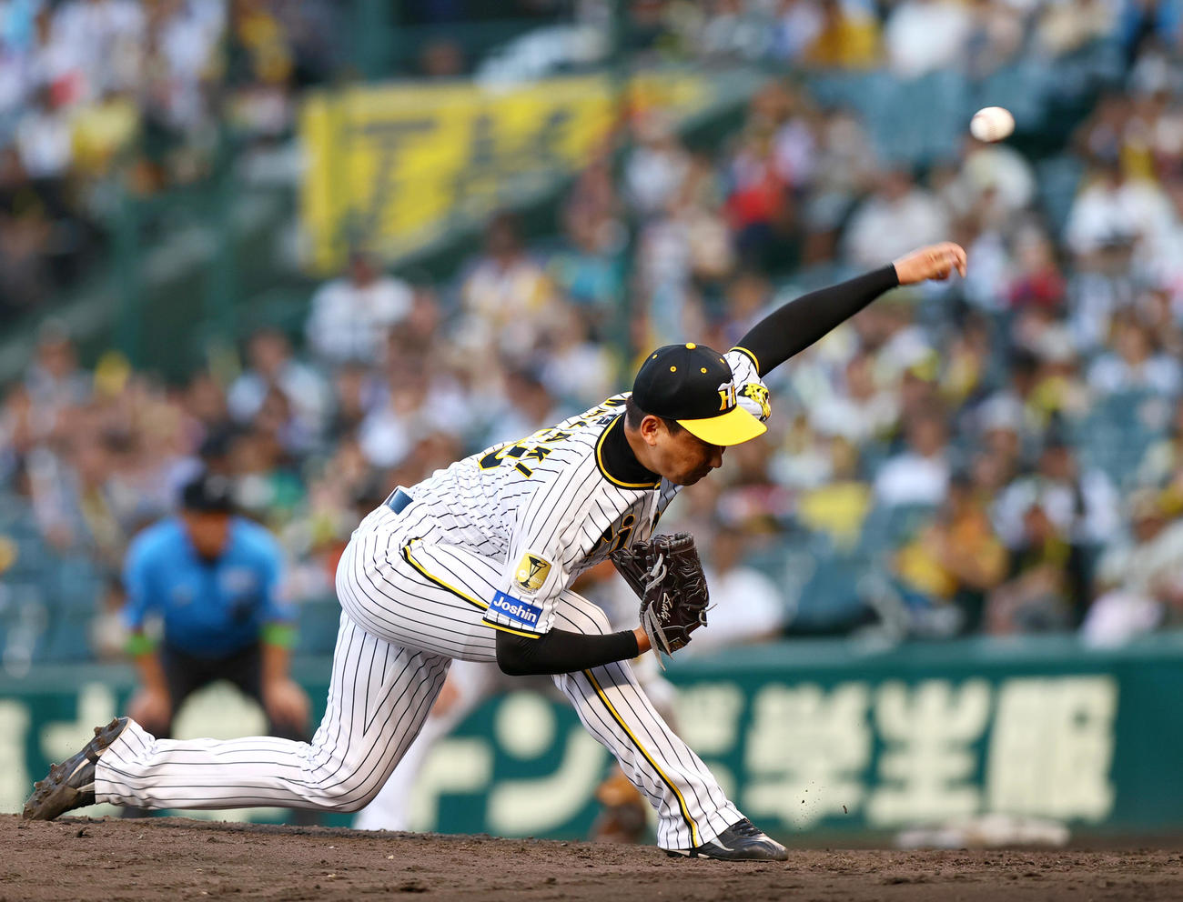 阪神対ヤクルト　9回表に登板する阪神岩崎（撮影・上山淳一）