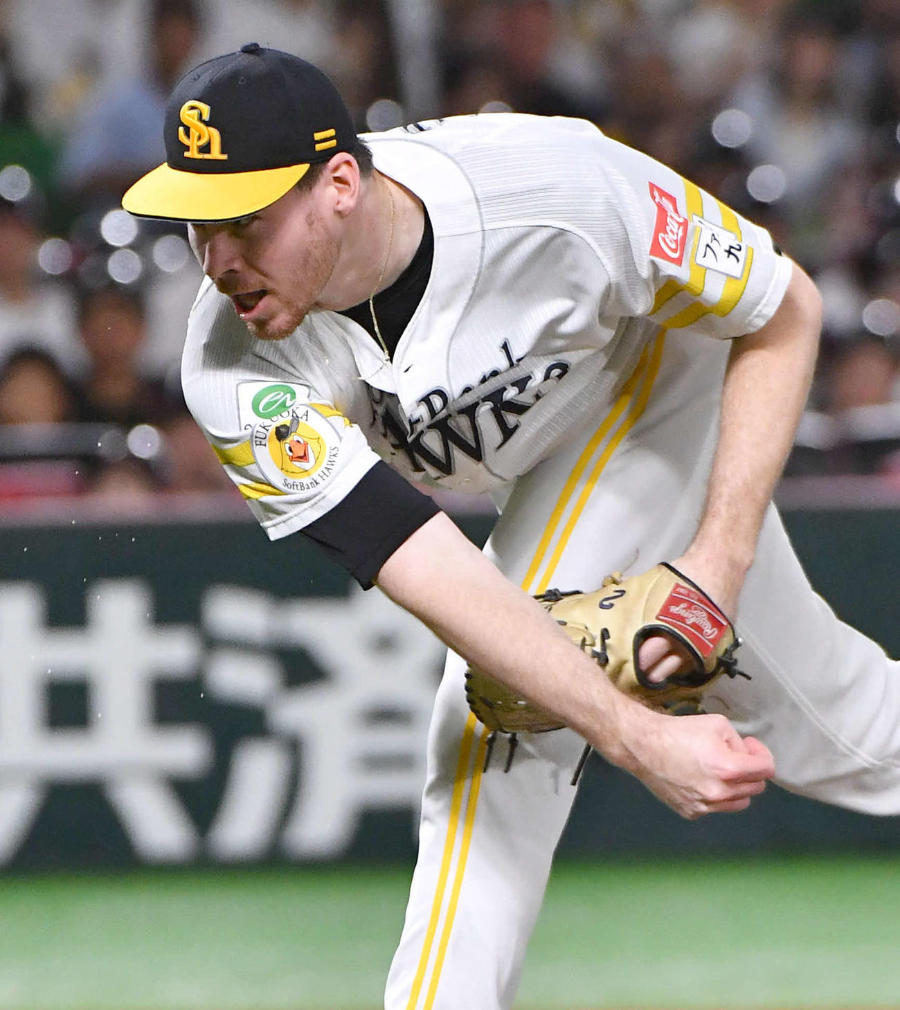 ソフトバンク対日本ハム　ソフトバンク先発のスチュワート（撮影・岩下翔太）