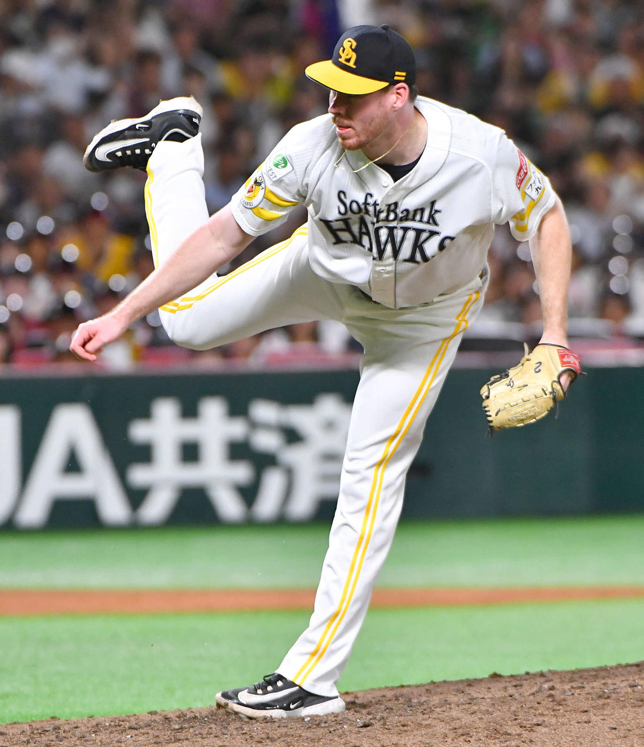 ソフトバンク対日本ハム　ソフトバンク先発のスチュワート（撮影・岩下翔太）