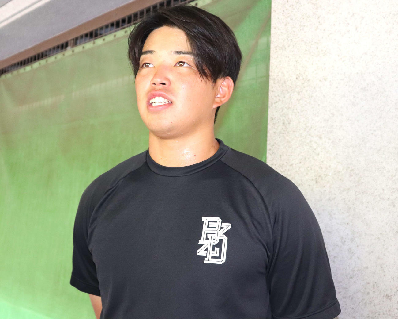 ミキハウスとの代表決定戦　今予選3戦で先発した、日本新薬・遠藤（撮影・中島麗）