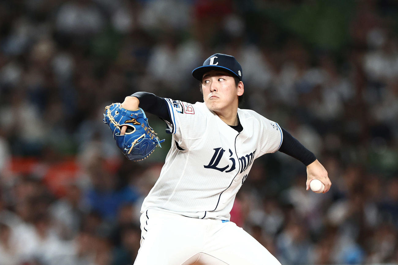 西武対オリックス　先発登板する西武隅田（撮影・河田真司）