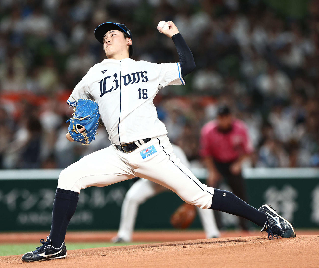 西武対オリックス　先発登板する西武隅田（撮影・河田真司）