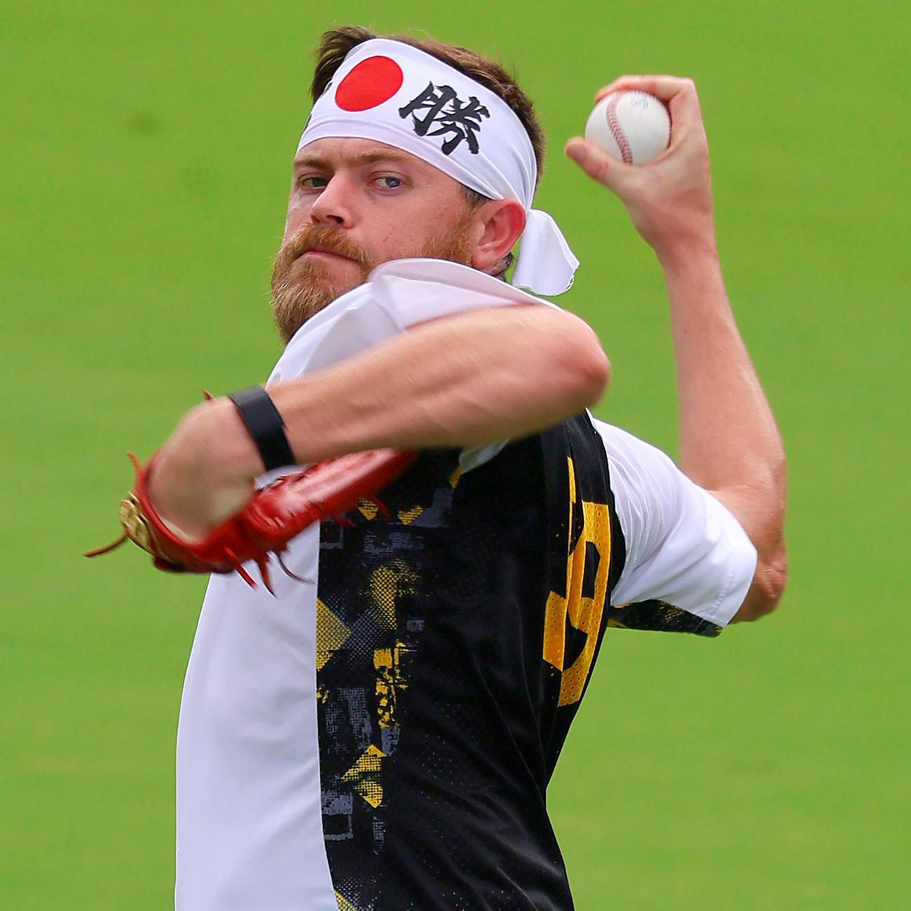 阪神ビーズリーは投手指名練習で汗を流す（撮影・上山淳一）