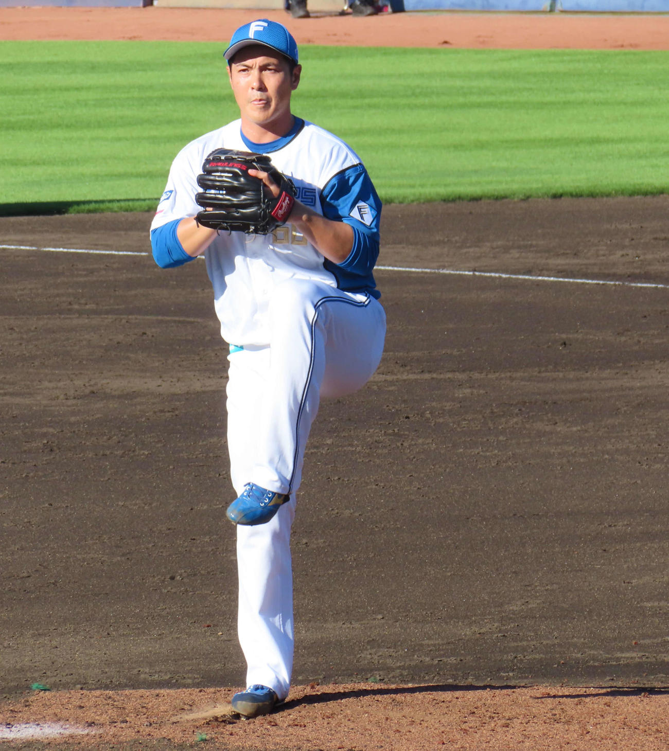 イースタン・リーグ日本ハム対西武　鎌ケ谷での最後の登板を1回無失点に抑えた日本ハム鍵谷（撮影・水谷京裕）