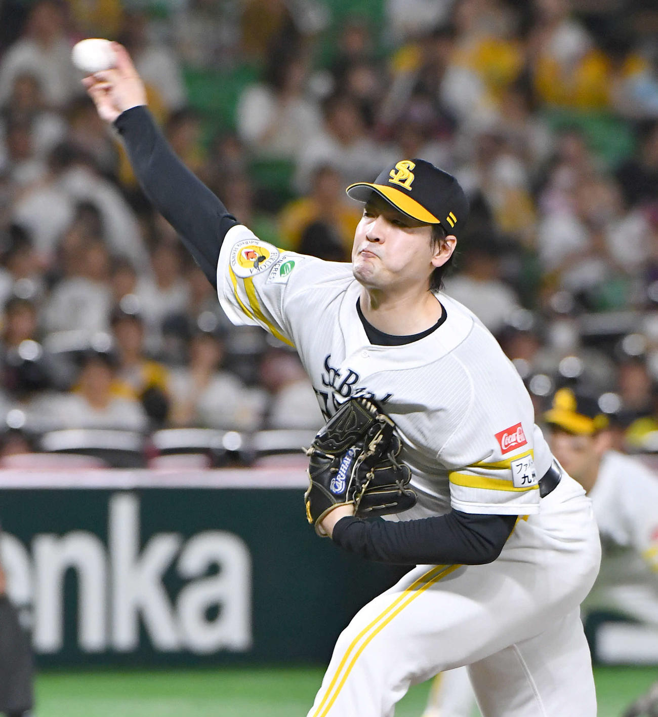 ソフトバンク対オリックス　ソフトバンク先発の有原（撮影・岩下翔太）