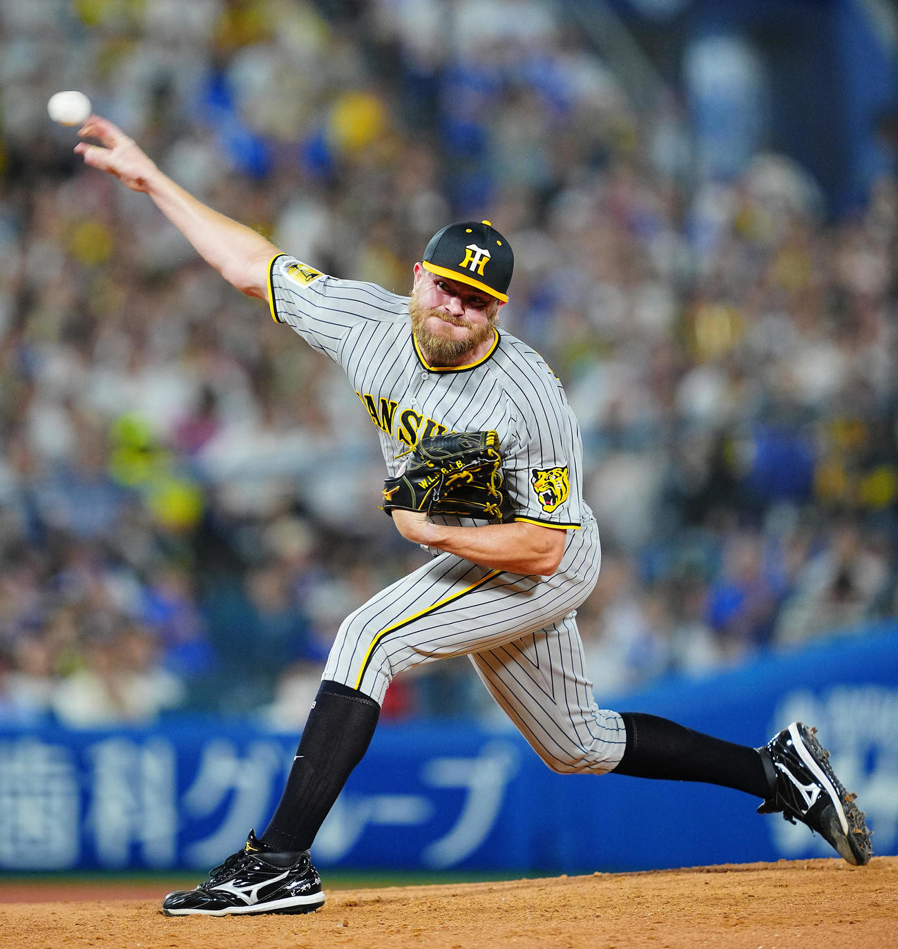 DeNA対阪神　6回裏、阪神5番手で登板し力投するビーズリー（撮影・垰建太）