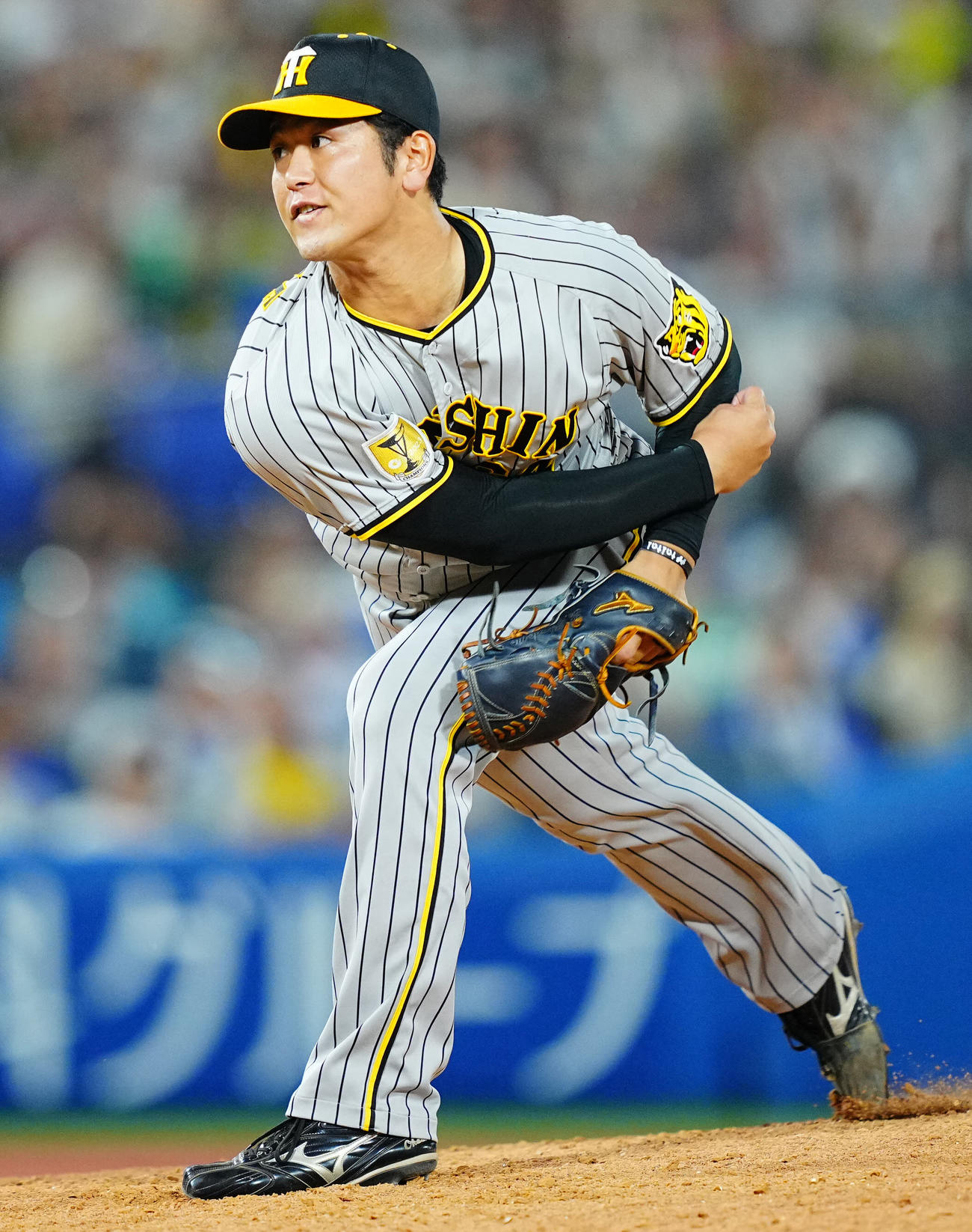 DeNA対阪神　10回裏、阪神7番手で登板し力投する岡留（撮影・垰建太）