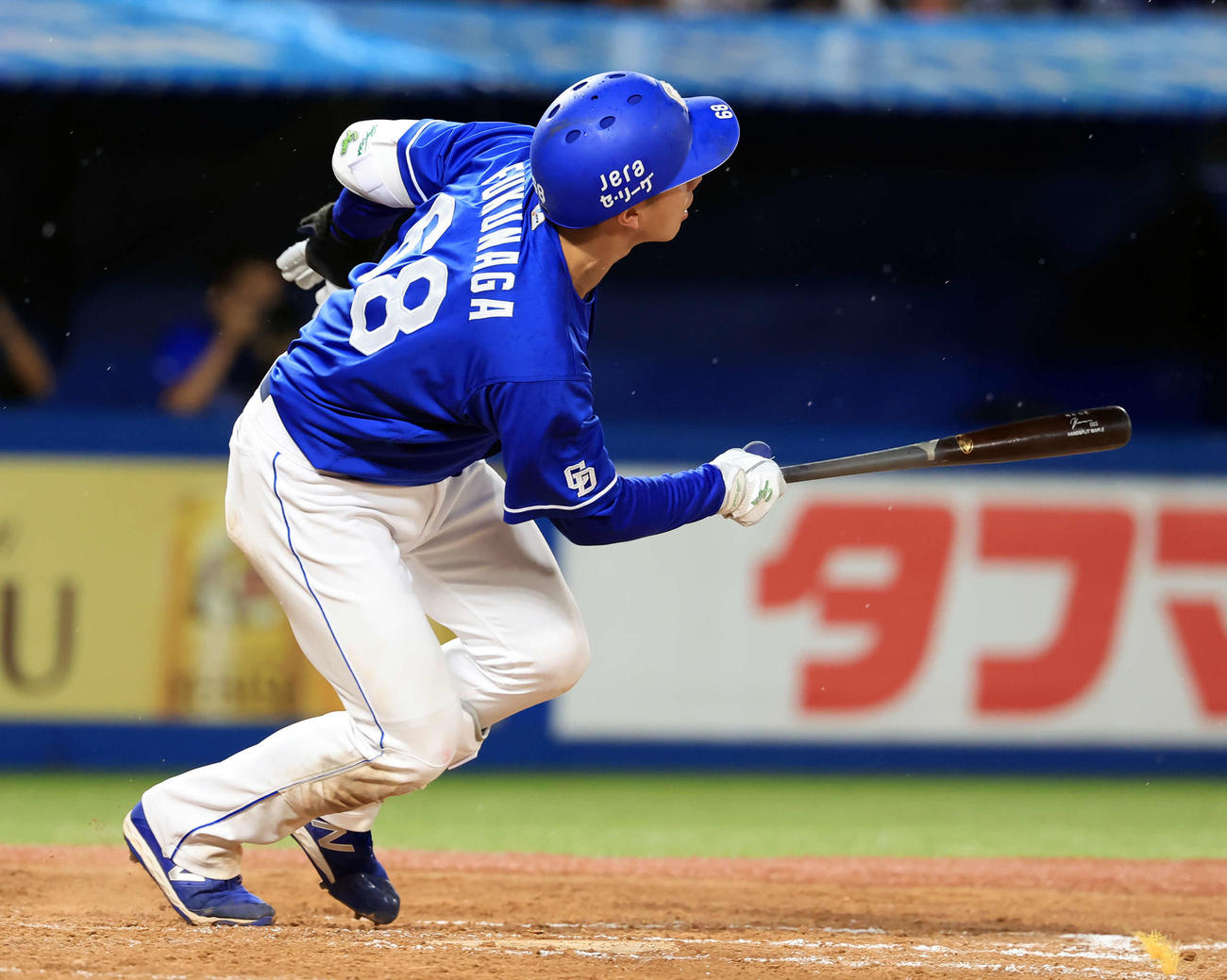 ヤクルト対中日　3回表中日無死一塁、福永は左越え2点本塁打を放つ（撮影・浅見桂子）