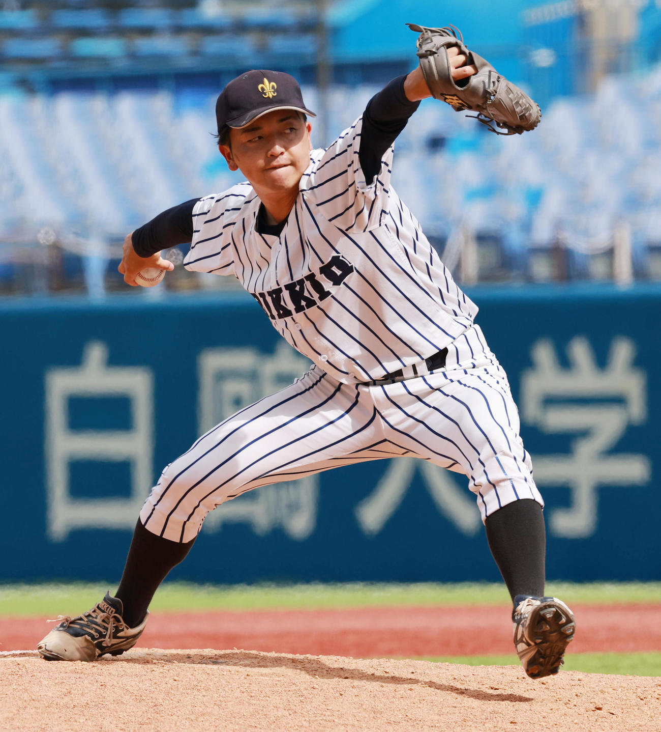 立大対法大　立大3番手の朝井（撮影・野上伸悟）