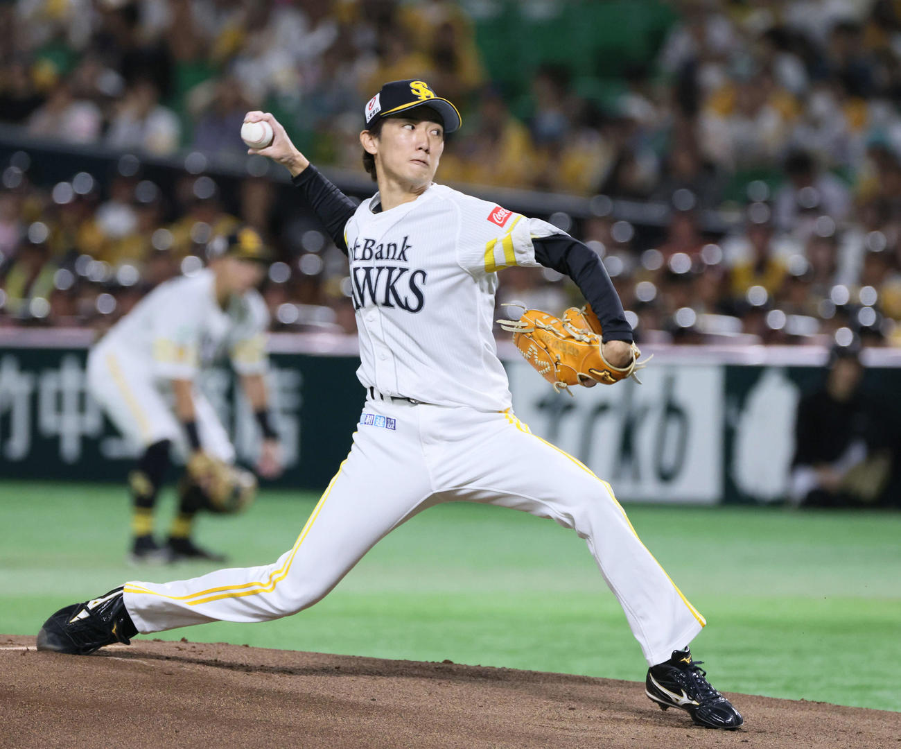 ソフトバンク対楽天　ソフトバンク先発の大津（撮影・加藤孝規）