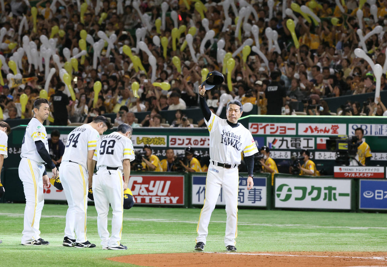 ソフトバンク対楽天　勝ったソフトバンクナイン（撮影・加藤孝規）