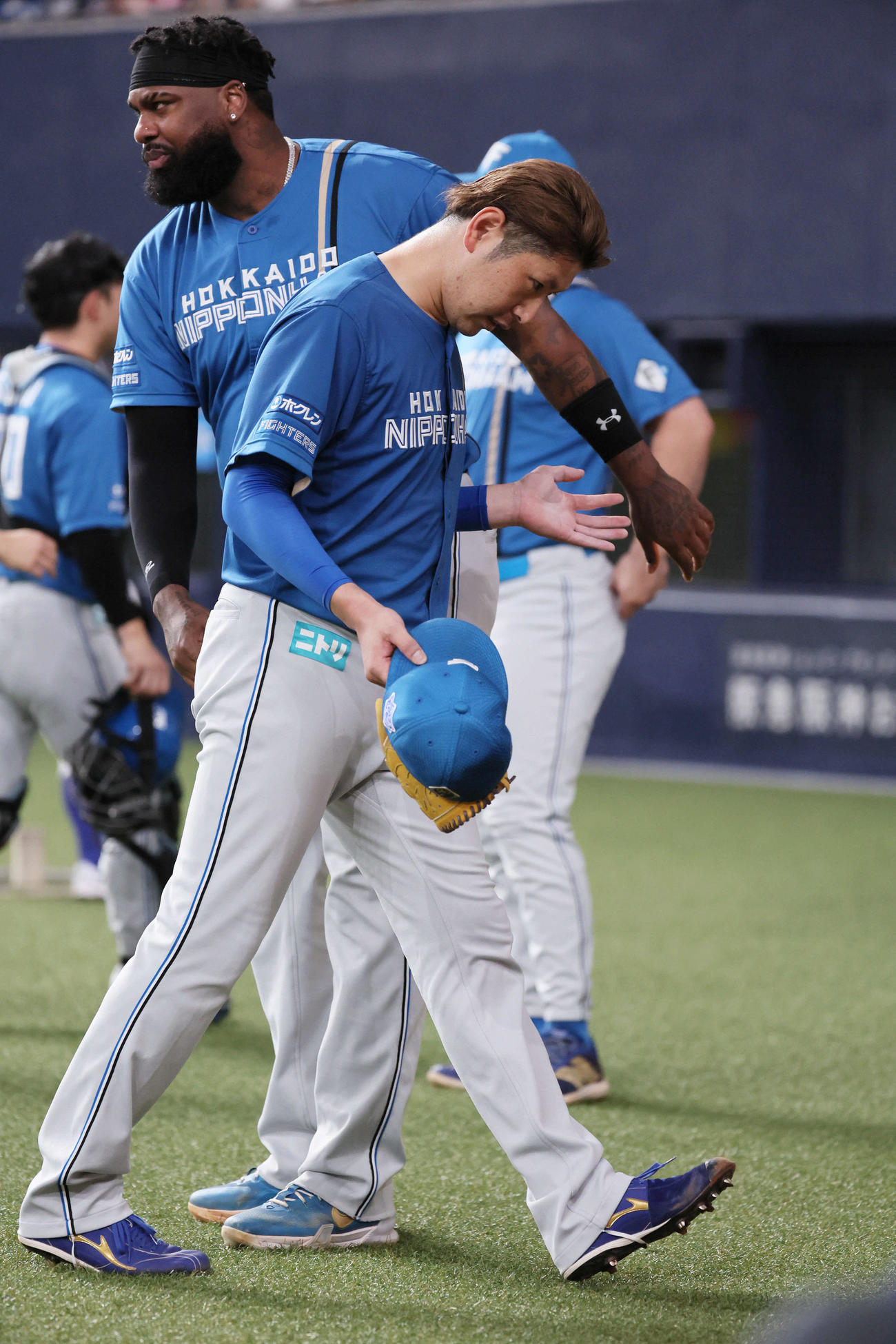 オリックス対日本ハム　7回裏、同点打を浴びた加藤貴（撮影・宮崎幸一）