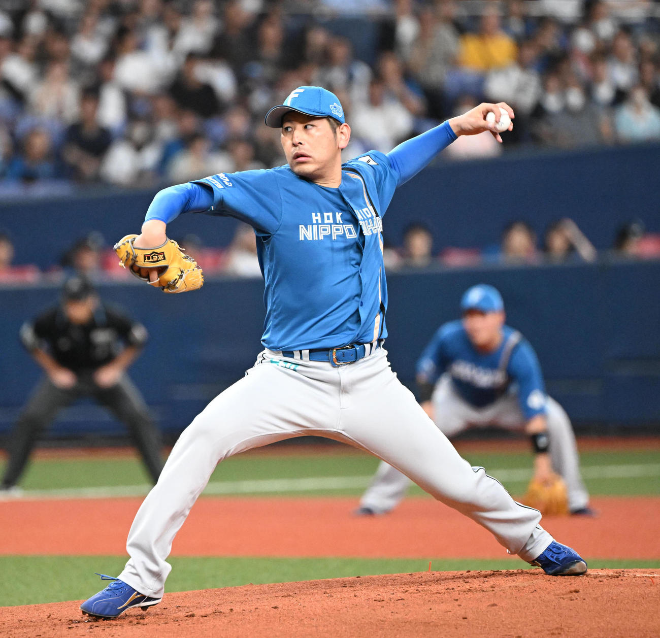オリックス対日本ハム　先発する日本ハム加藤（撮影・和賀正仁）