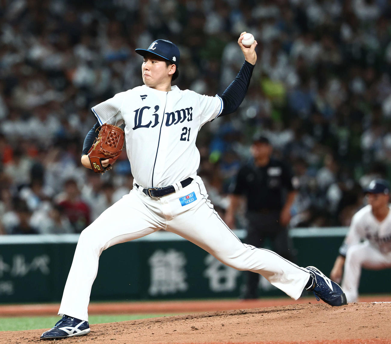 西武対日本ハム　力投する西武先発の武内（撮影・河田真司）