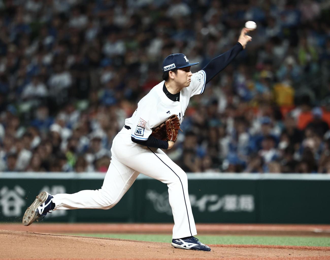 西武対日本ハム　先発登板する西武武内（撮影・河田真司）