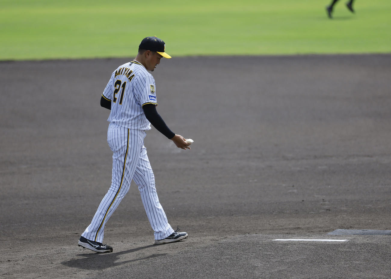ウエスタンリーグ　阪神対ソフトバンク　最後の登板のマウンドに上がる阪神秋山（撮影・藤尾明華）