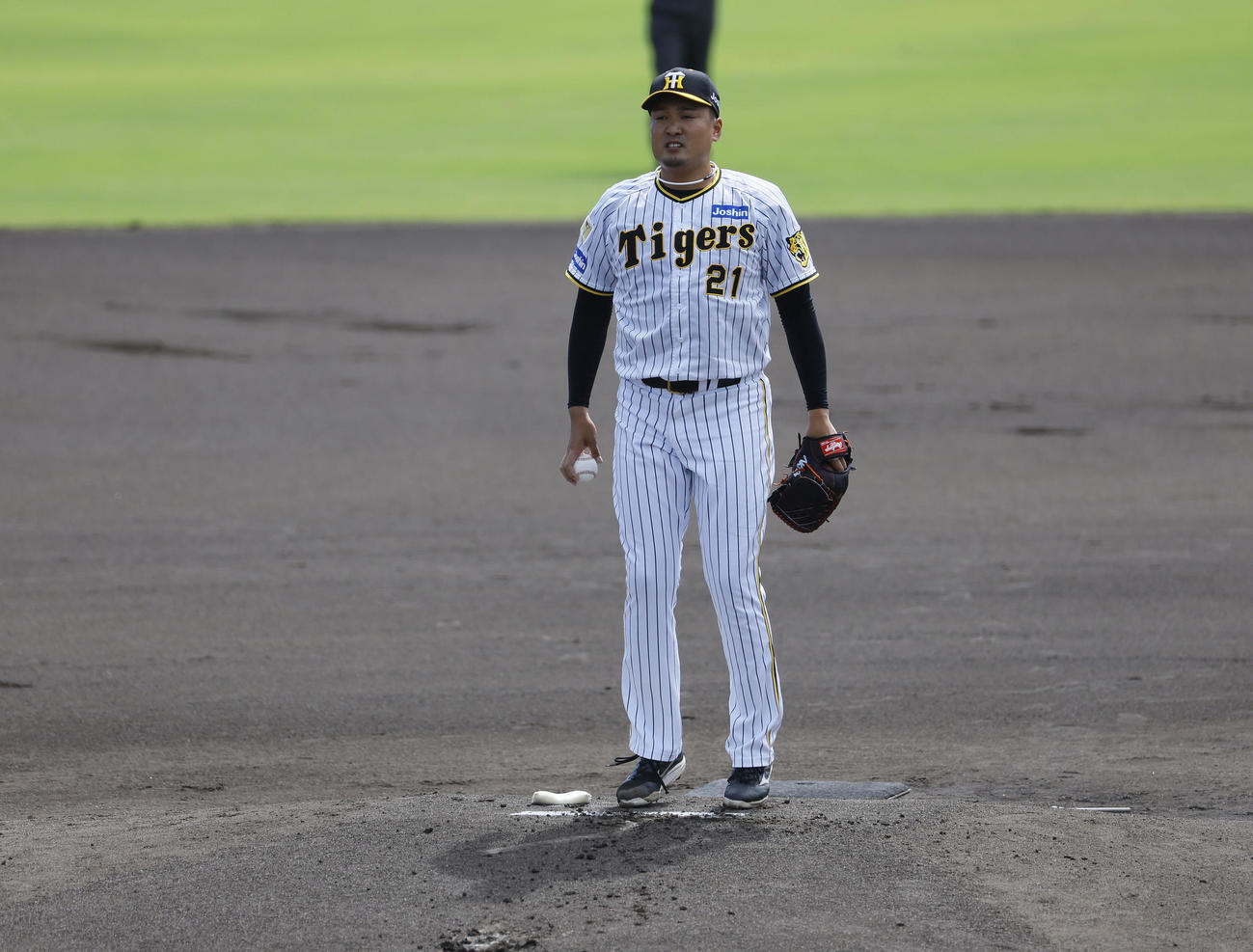 ウエスタンリーグ　阪神対ソフトバンク　現役最後のマウンドに上がった阪神秋山（撮影・藤尾明華）