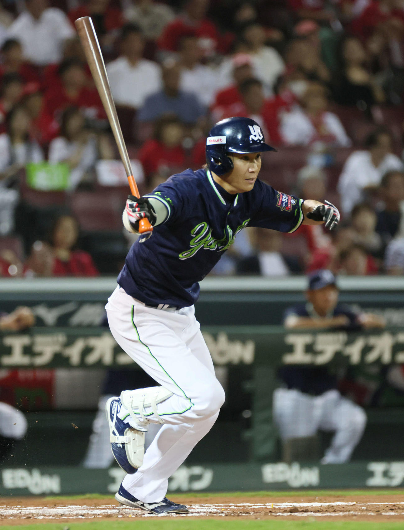 広島対ヤクルト　7回表ヤクルト1死満塁、代打の川端は右適時打を放つ（撮影・加藤孝規）
