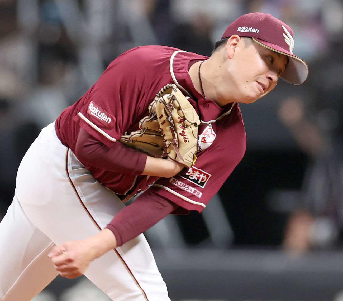 日本ハム対楽天　11勝目を挙げた楽天先発の藤井（撮影・黒川智章）